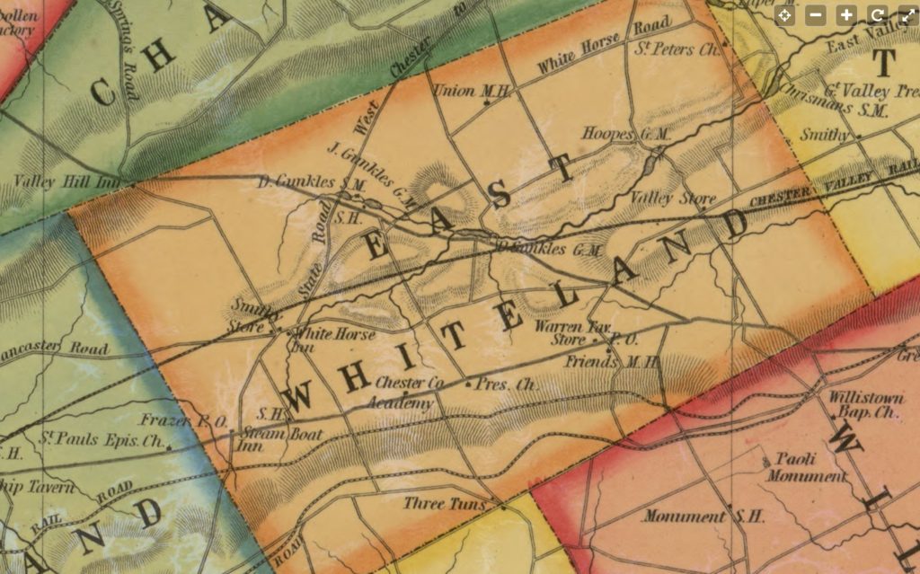 Map–Chester County, Pennsylvania. 1856 | White Horse Tavern